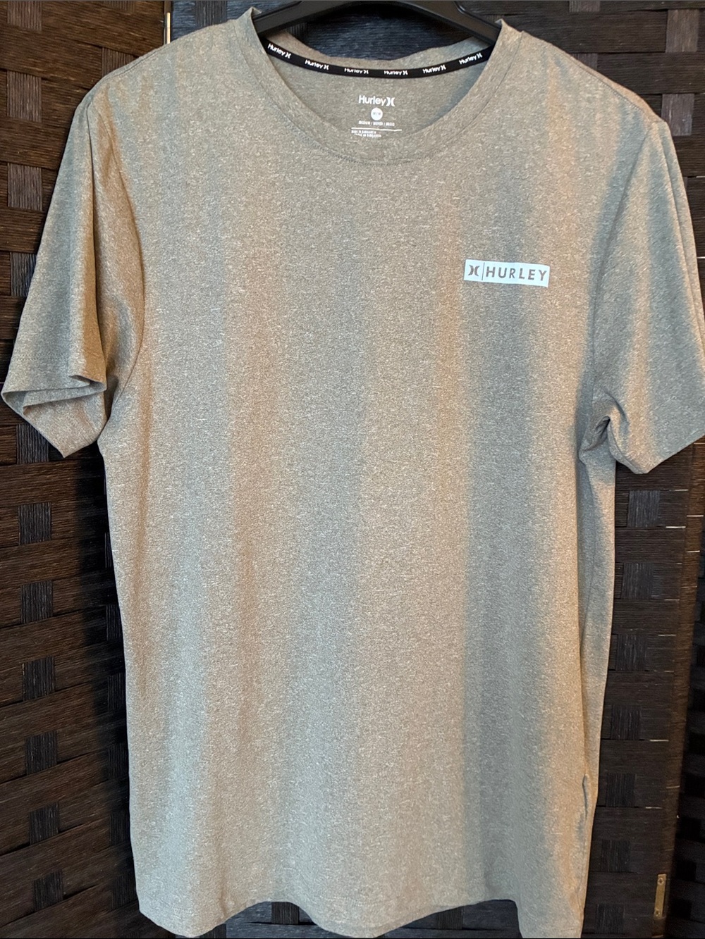 Hurley Men’s Short Sleeve Crew T-Shirt — Heather Olive/Gray